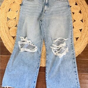 AMPERSAND AVE Light Blue Ripped Straight Leg Jeans